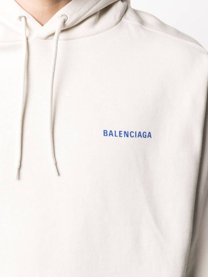 Balenciaga Hoodie met logoprint Beige