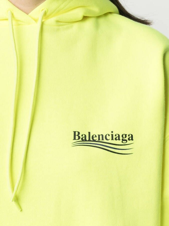 Balenciaga Hoodie met logoprint Geel