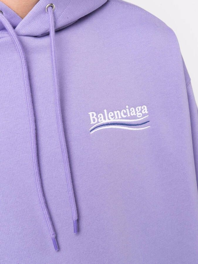 Balenciaga Hoodie met logoprint Paars