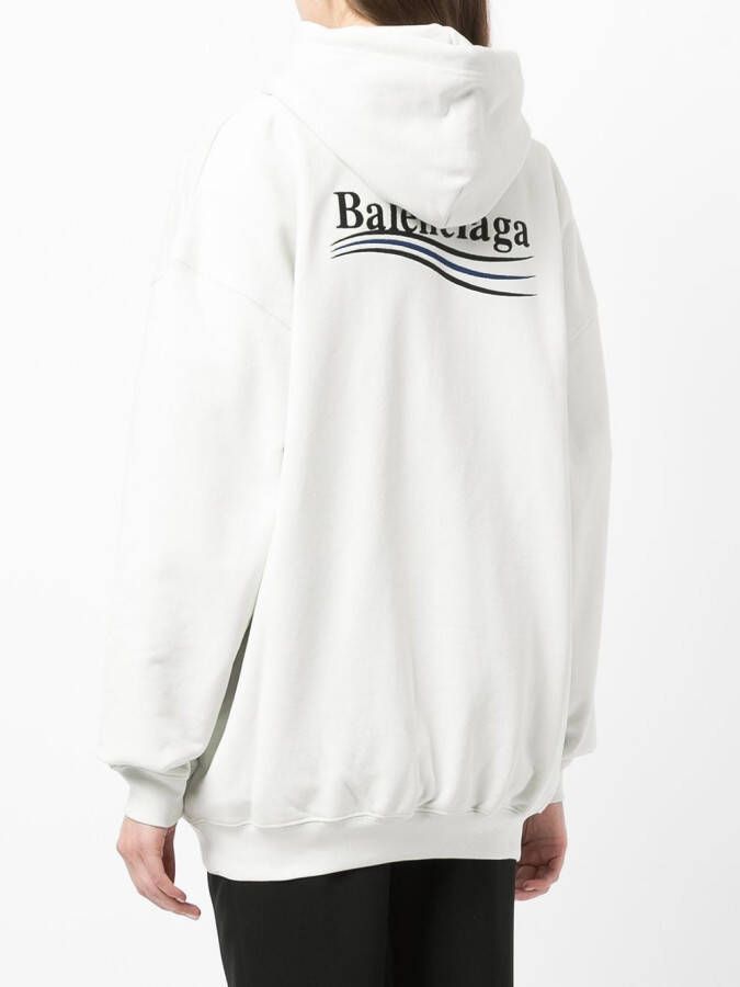 Balenciaga Political Campaign hoodie met logoprint Wit