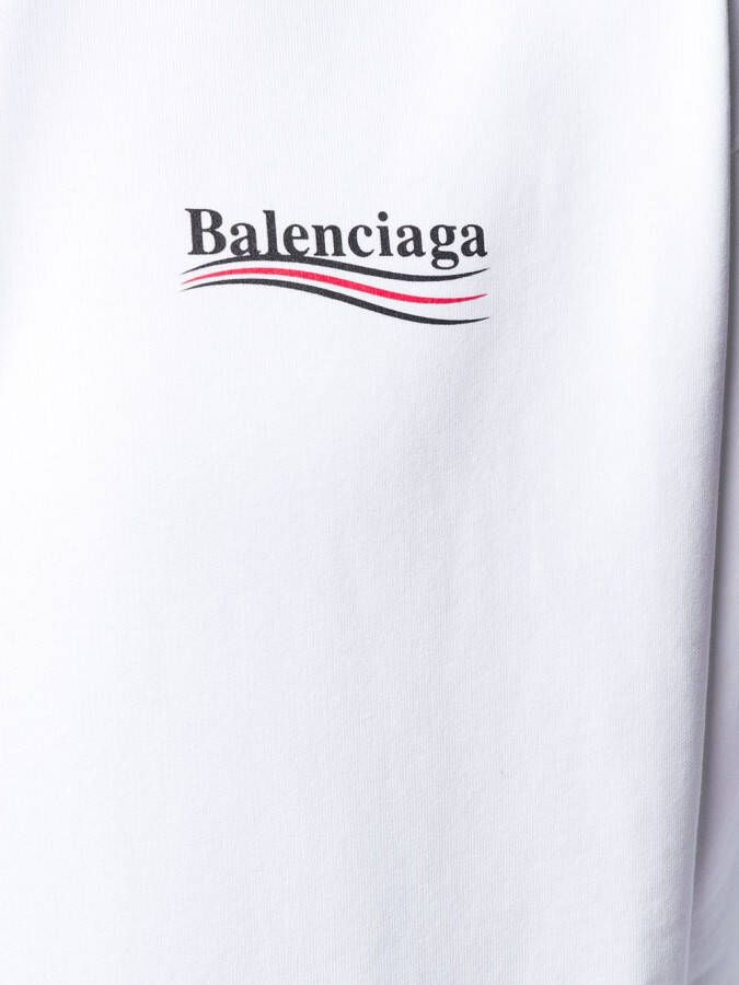 Balenciaga Hoodie met logoprint Wit