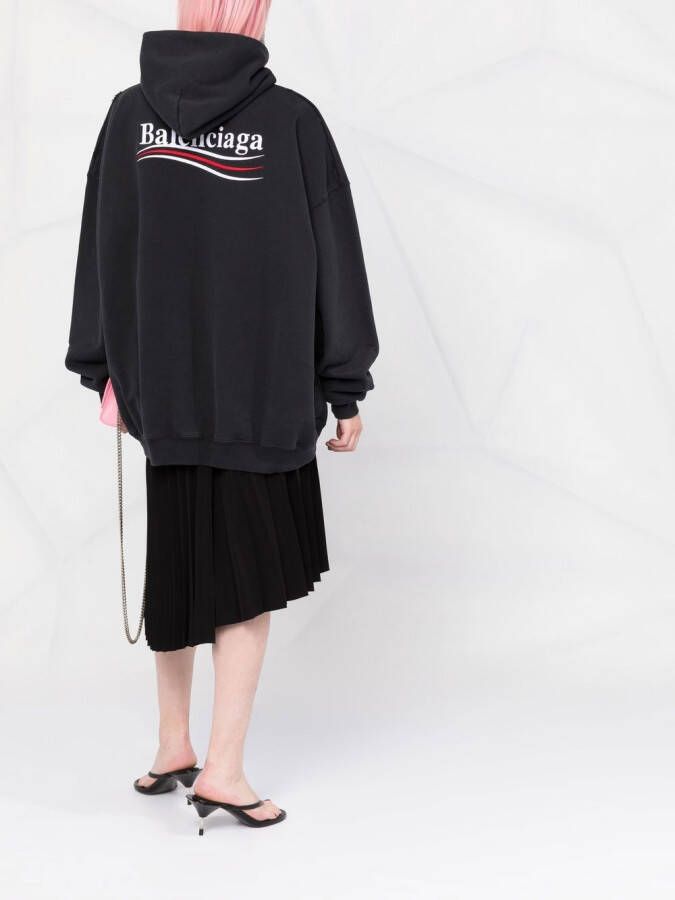 Balenciaga Political Campaign hoodie met logoprint Zwart