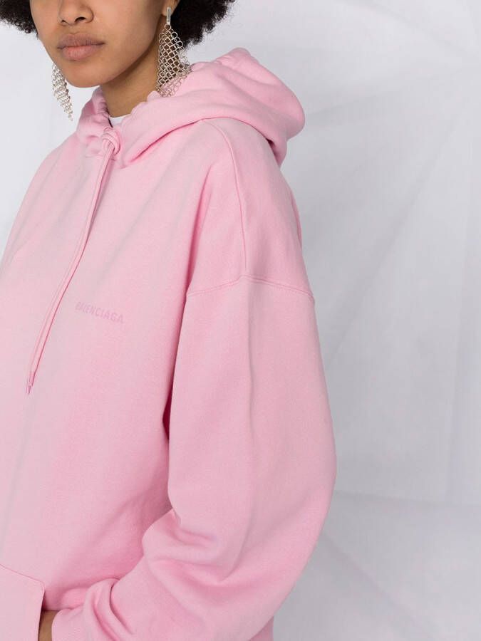 Balenciaga Hoodie verfraaid met logo Roze