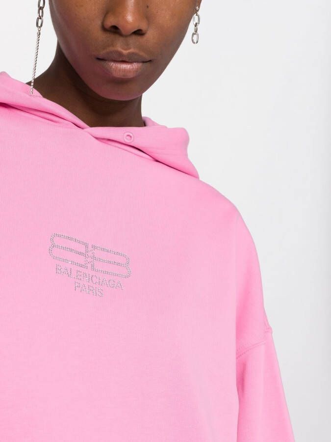 Balenciaga Hoodie verfraaid met logo Roze
