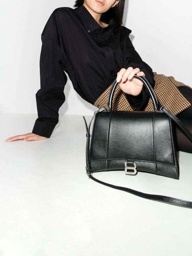 Balenciaga Hourglass leren schoudertas Zwart
