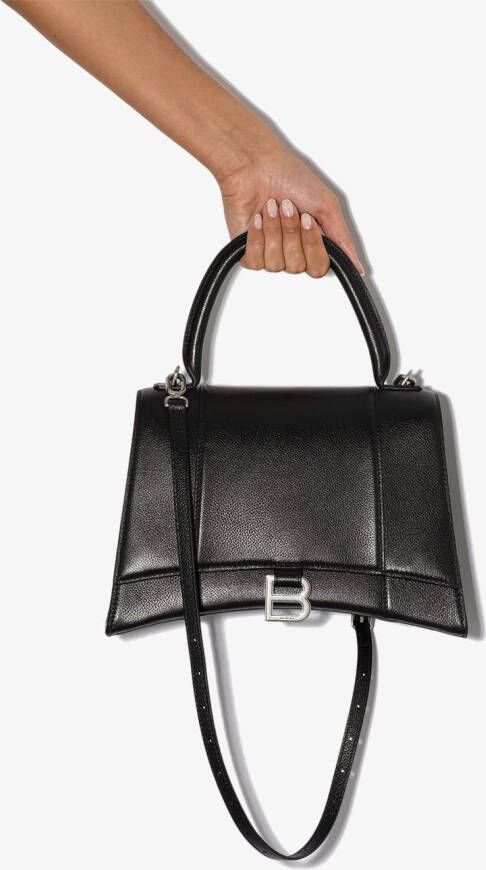 Balenciaga Hourglass leren schoudertas Zwart