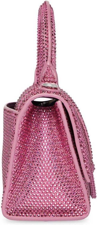 Balenciaga Hourglass shopper verfraaid met kristallen Roze