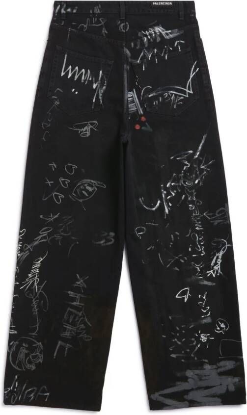 Balenciaga Jeans met wijde pijpen Zwart