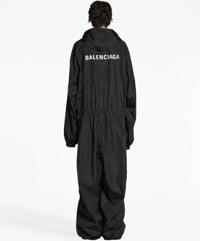 Balenciaga Jumpsuit met capuchon Zwart
