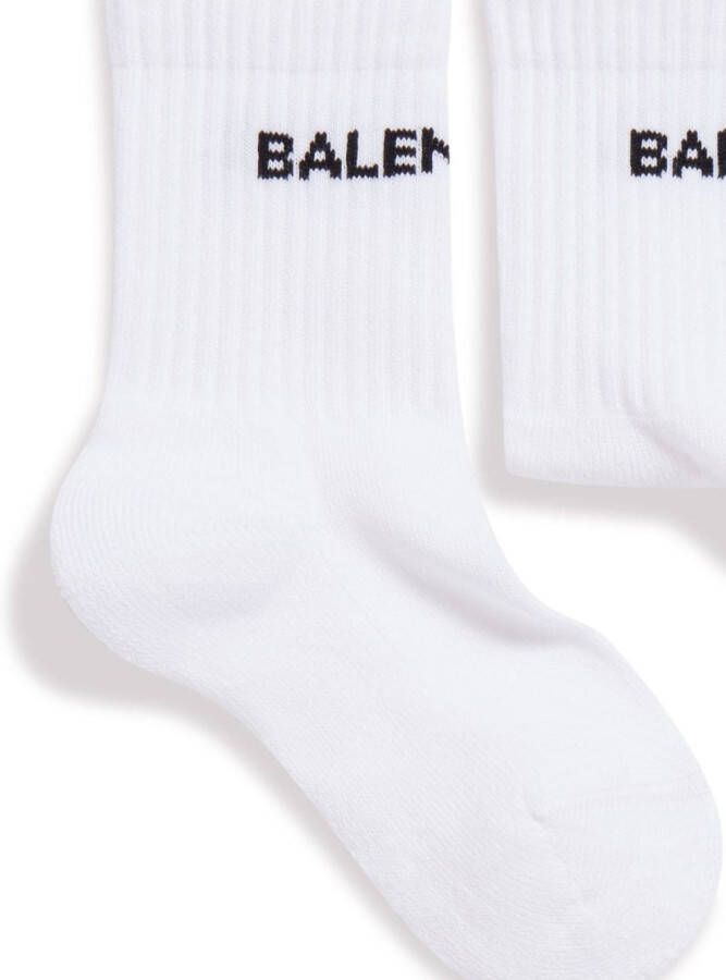 Balenciaga Kids Intarsia sokken Wit