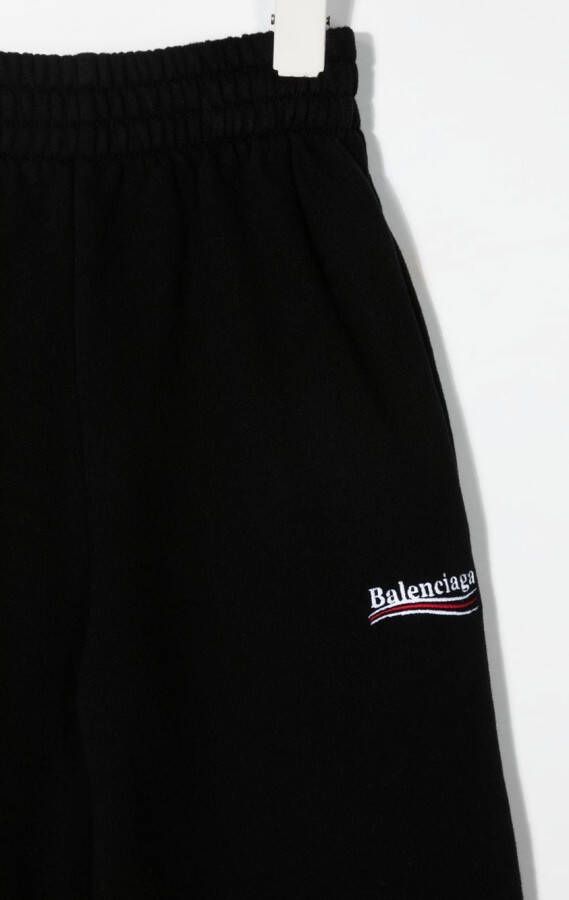 Balenciaga Kids Joggingbroek met geborduurd logo Zwart