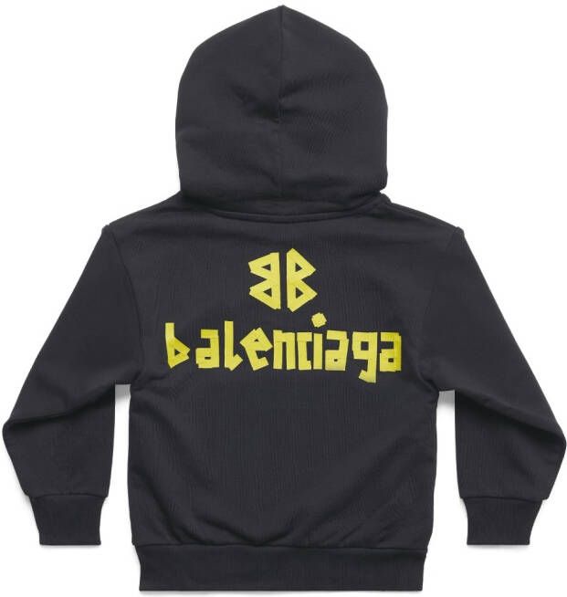 Balenciaga Kids Hoodie met logoprint Zwart