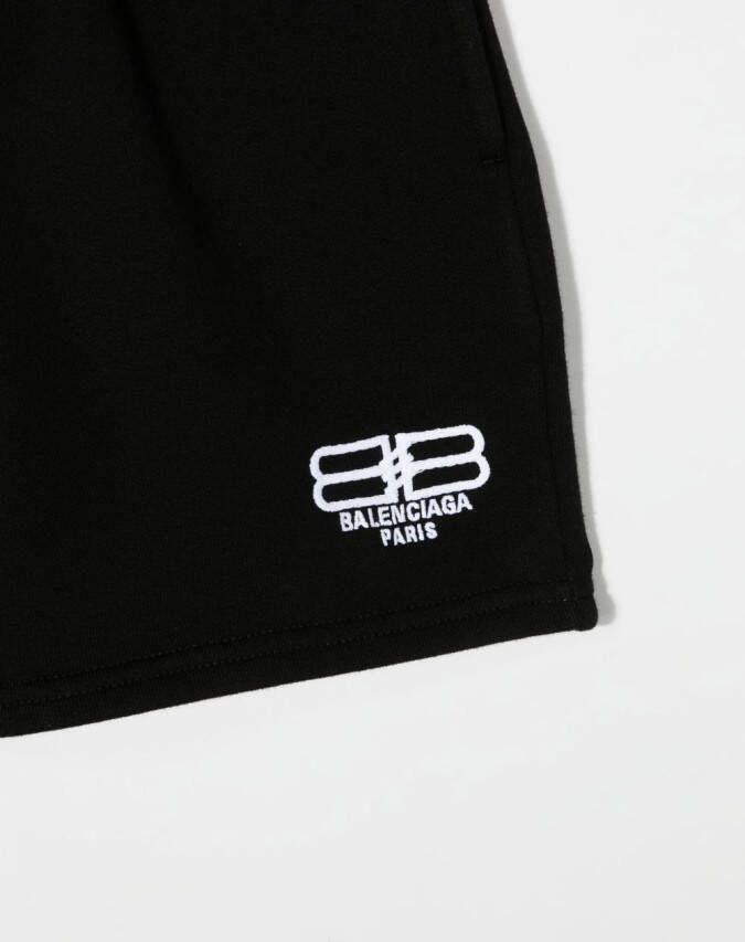 Balenciaga Kids Shorts met geborduurd logo Zwart