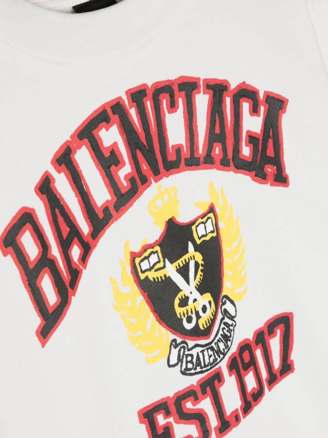 Balenciaga Kids Sweater met logoprint Wit