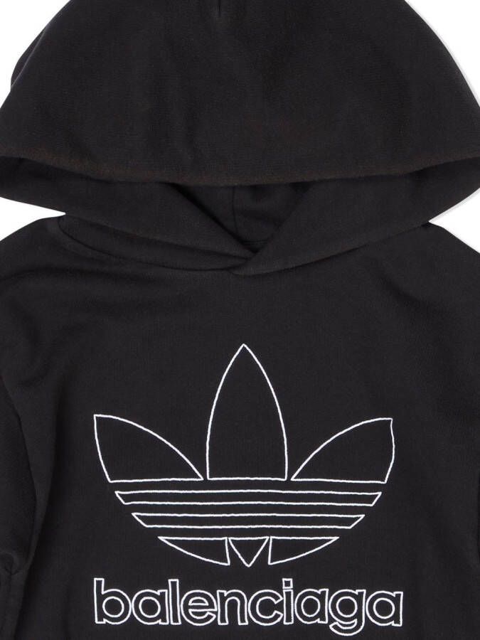 Balenciaga Kids x adidas hoodie met logo Zwart