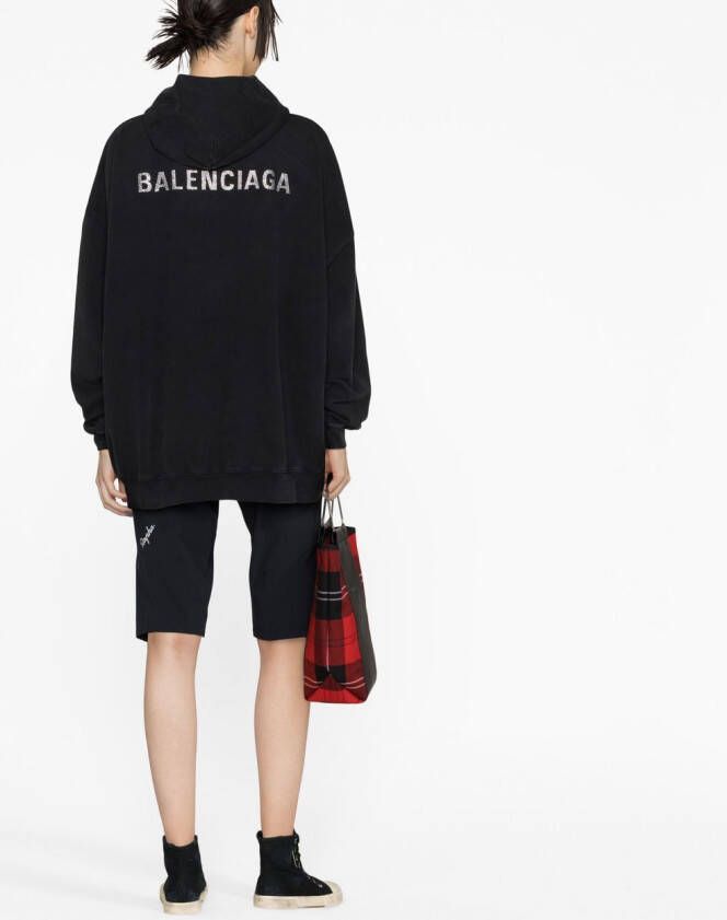 Balenciaga Grote hoodie Zwart
