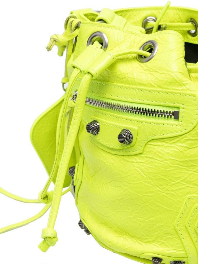 Balenciaga Le Cagole kleine bucket-tas Geel