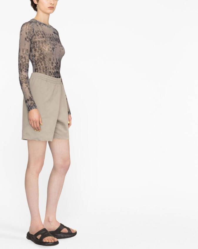 Balenciaga Shorts met geborduurd logo Beige