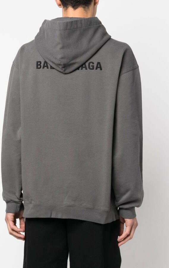 Balenciaga Katoenen hoodie met logoprint Grijs