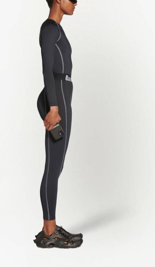 Balenciaga Legging met logoband Zwart