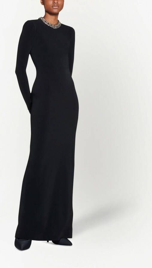 Balenciaga Maxi-jurk met lange mouwen Zwart
