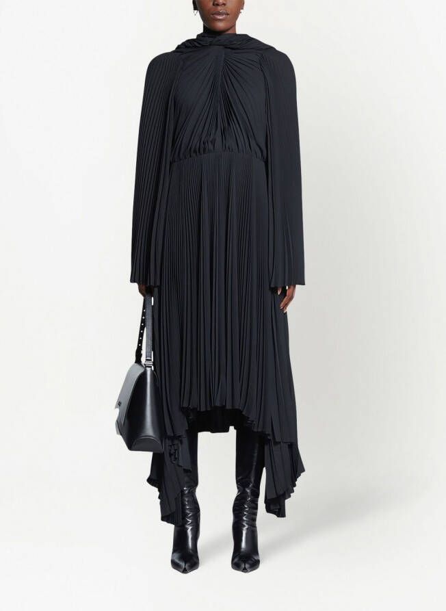 Balenciaga Midi-jurk met lange mouwen Zwart