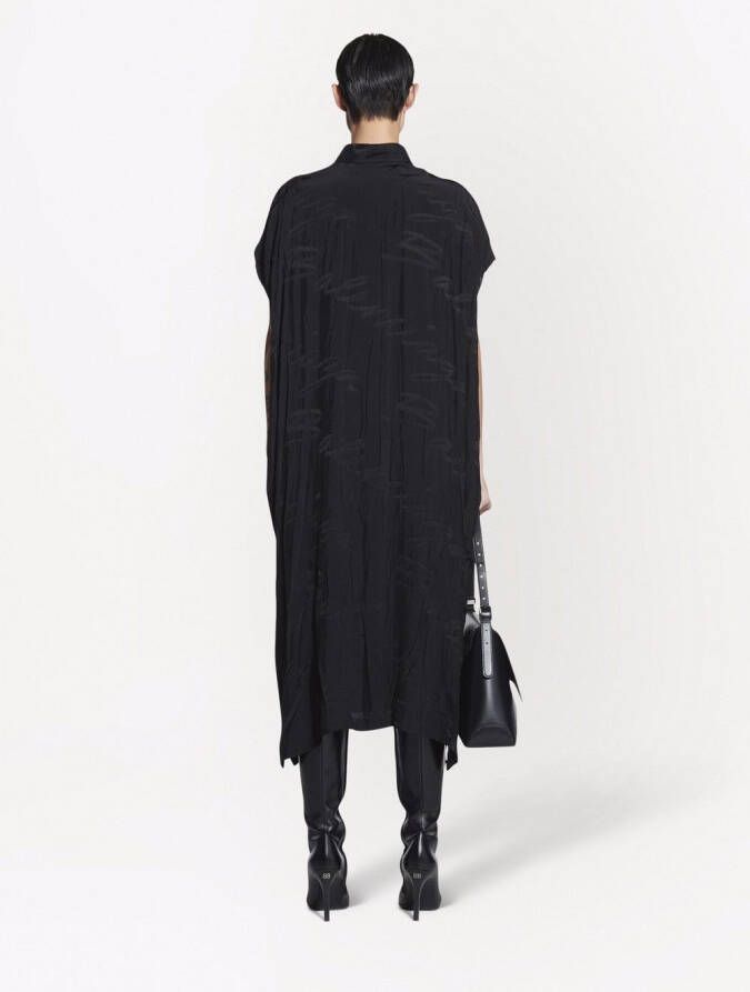 Balenciaga Midi-jurk met logo Zwart