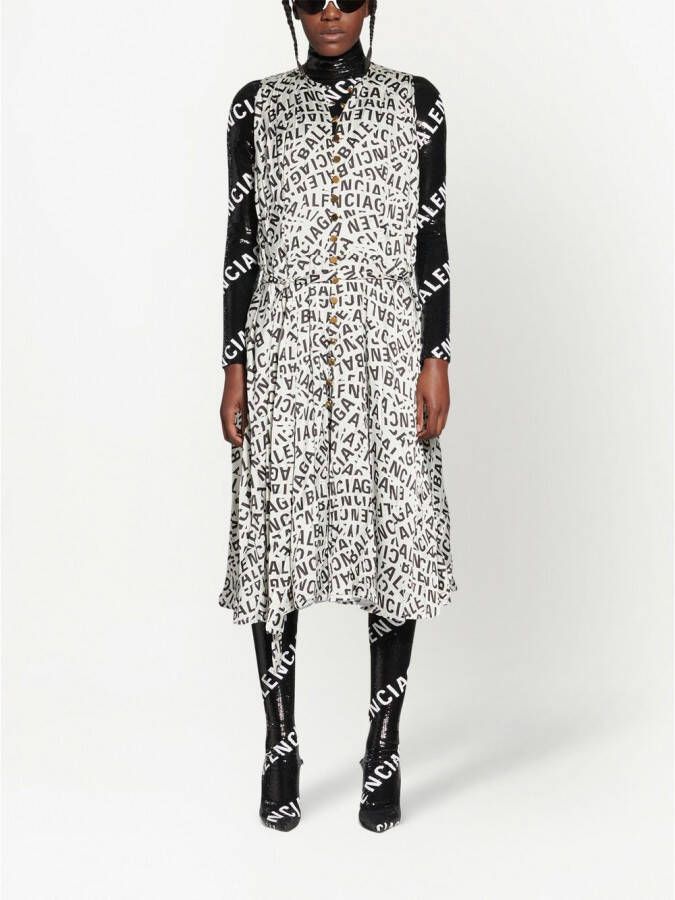 Balenciaga Midi-jurk met logoprint Grijs