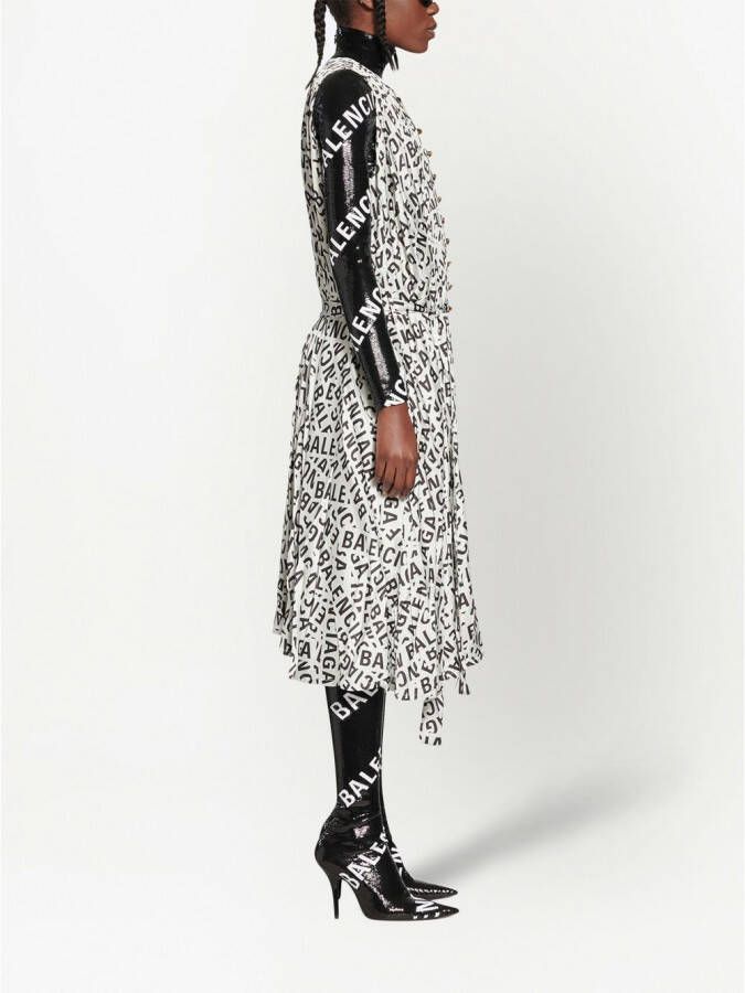 Balenciaga Midi-jurk met logoprint Grijs