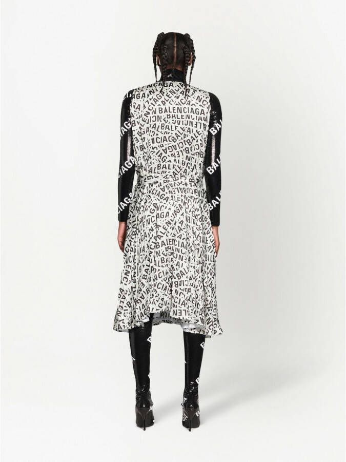 Balenciaga Midi-jurk met logoprint Grijs