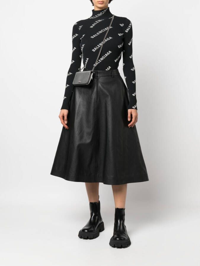 Balenciaga Midi-rok met A-lijn Zwart