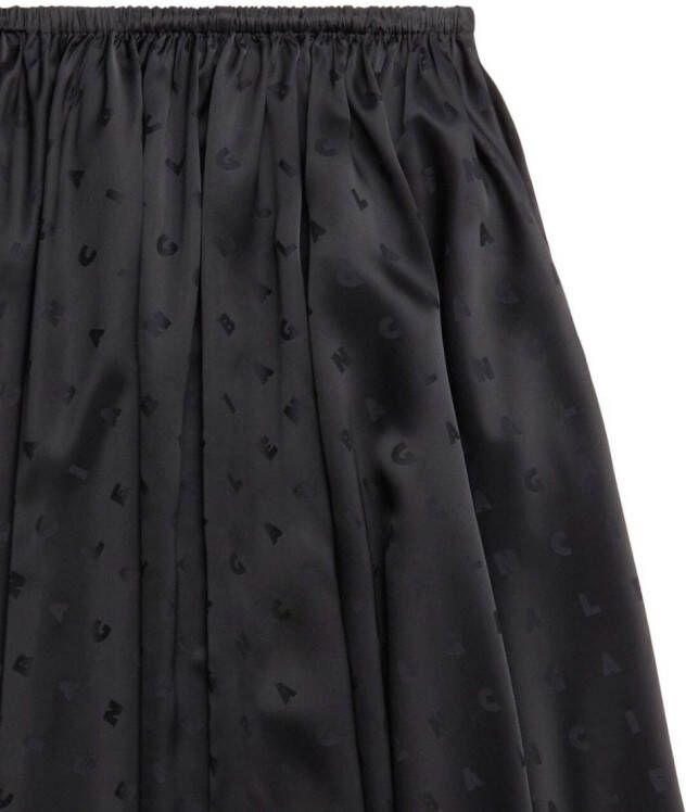 Balenciaga Midi-rok met geborduurd logo Zwart