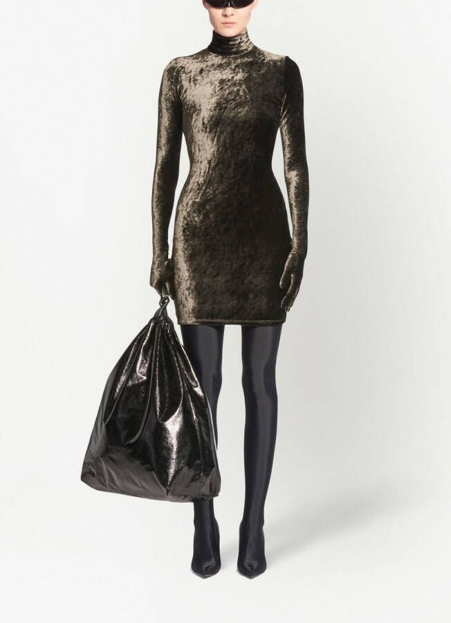 Balenciaga Mini-jurk met fluwelen-effect Bruin