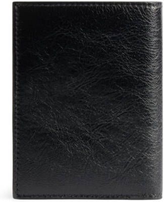 Balenciaga Monaco crinkled leather bifold wallet Zwart