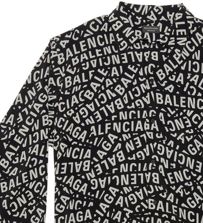 Balenciaga Overhemd met logoprint Zwart