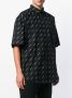 Balenciaga poplin shirt met all-over logoprint Zwart - Thumbnail 3