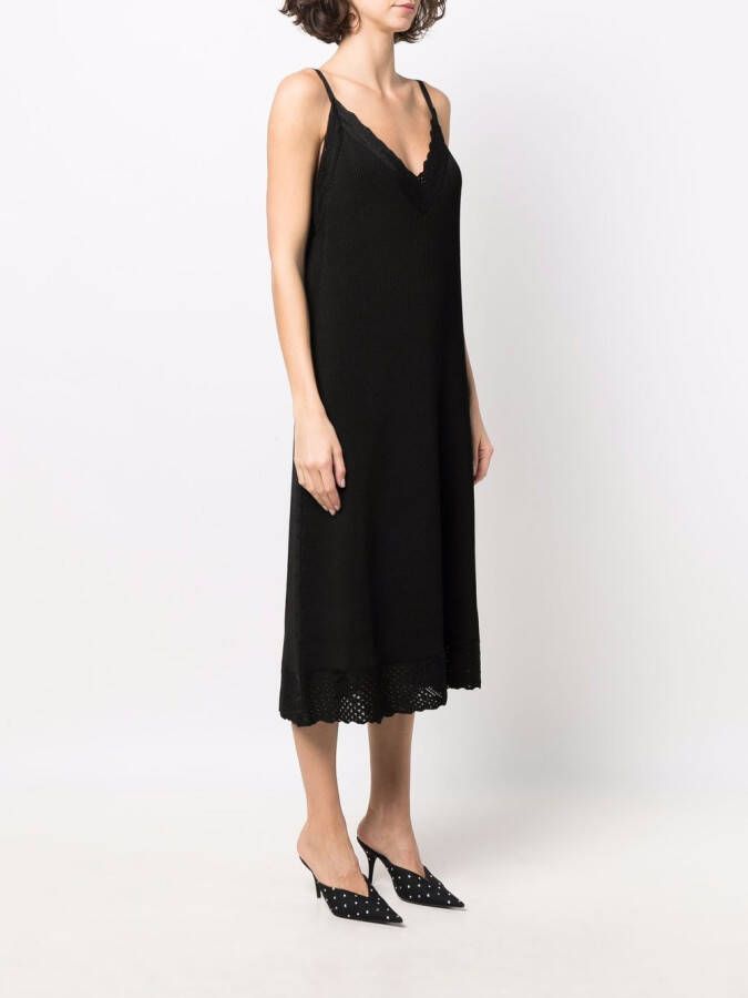 Balenciaga Ribgebreide jurk Zwart