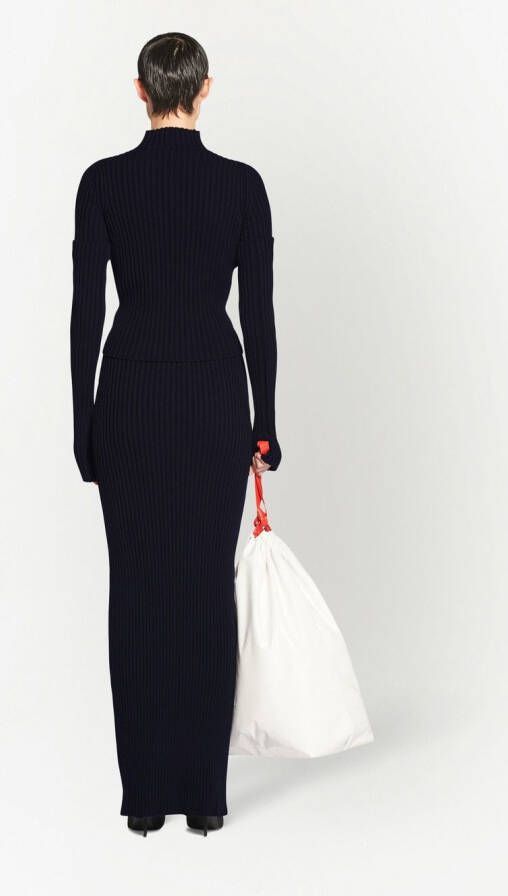 Balenciaga Ribgebreide maxi-jurk Zwart