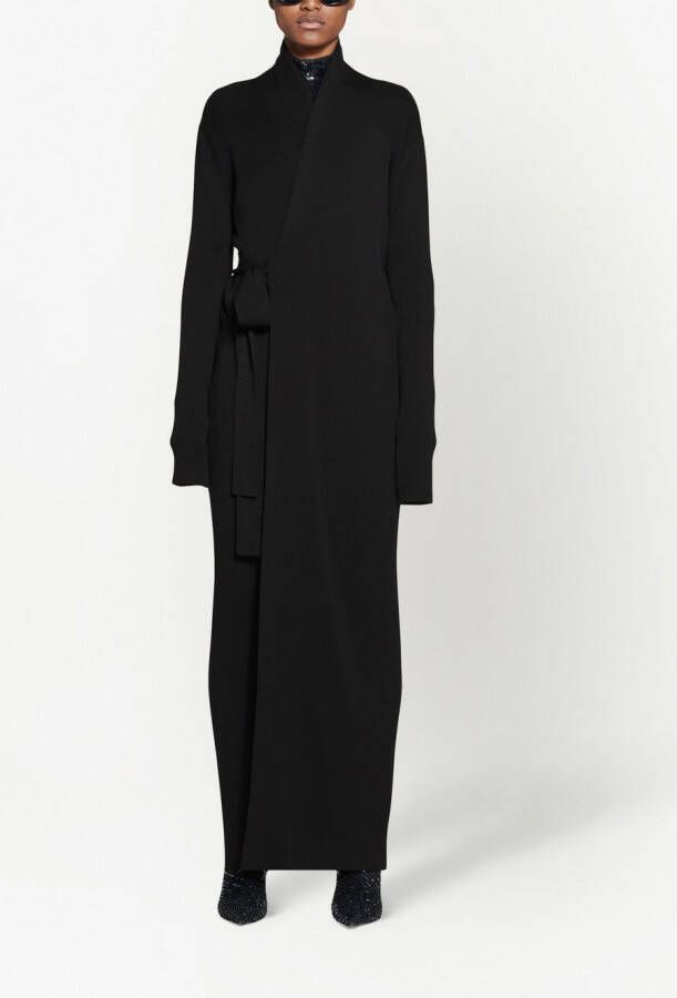Balenciaga Ribgebreide wikkeljurk Zwart