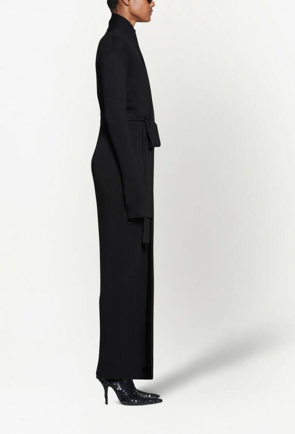 Balenciaga Ribgebreide wikkeljurk Zwart