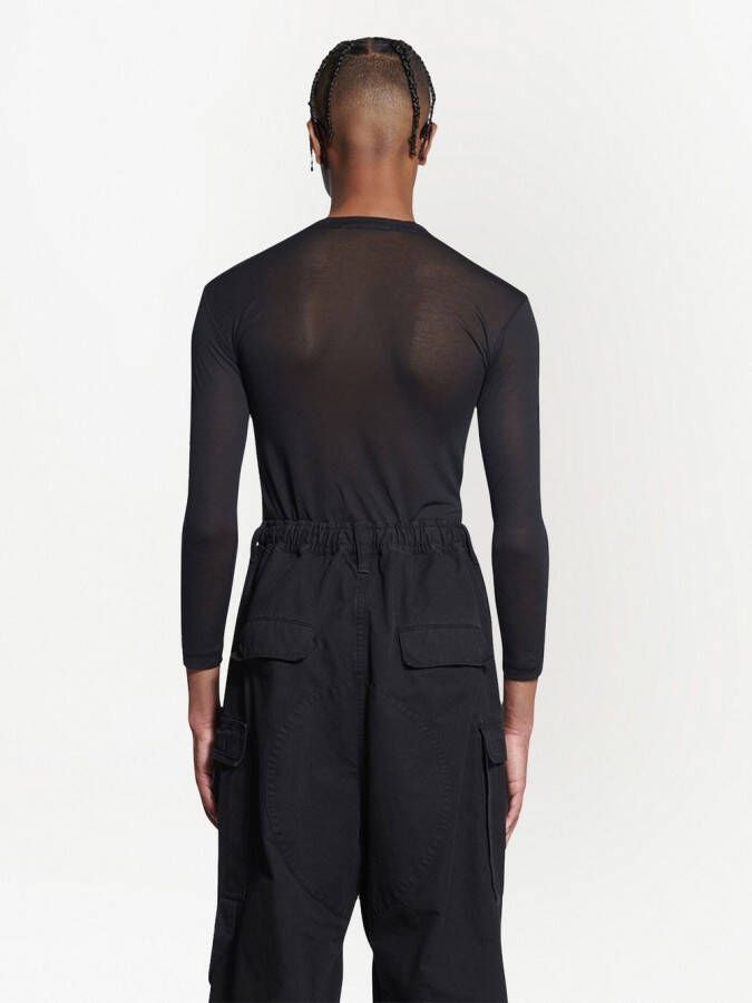 Balenciaga Semi-doorzichtig T-shirt Zwart