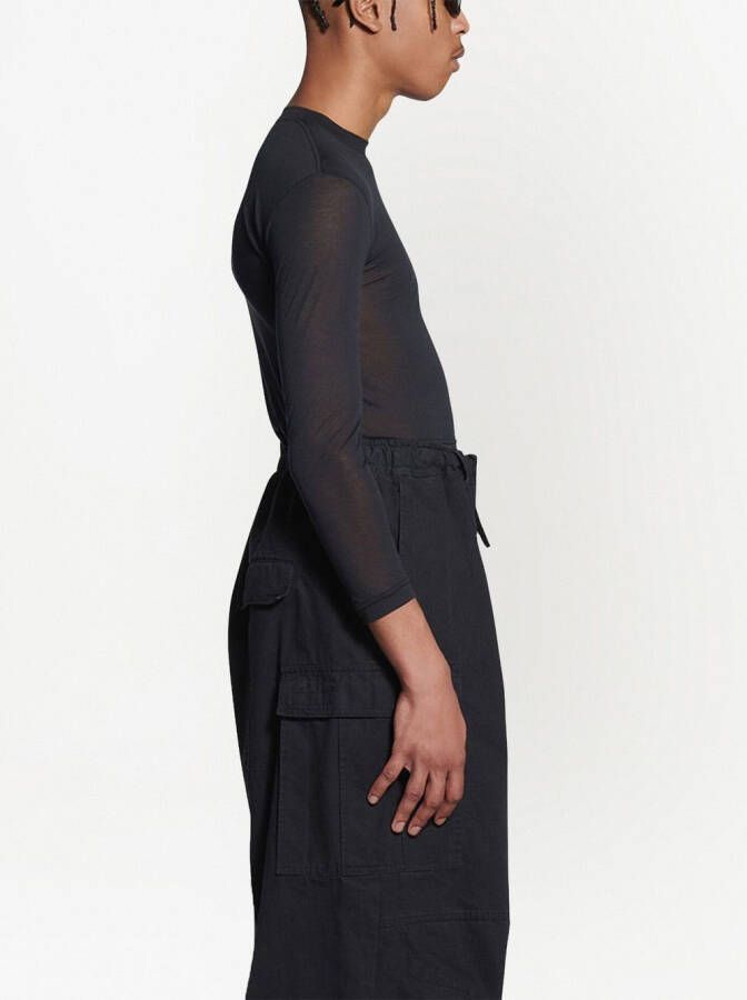 Balenciaga Semi-doorzichtig T-shirt Zwart