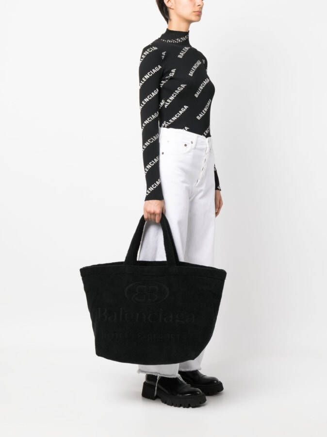 Balenciaga Shopper met logo-reliëf Zwart