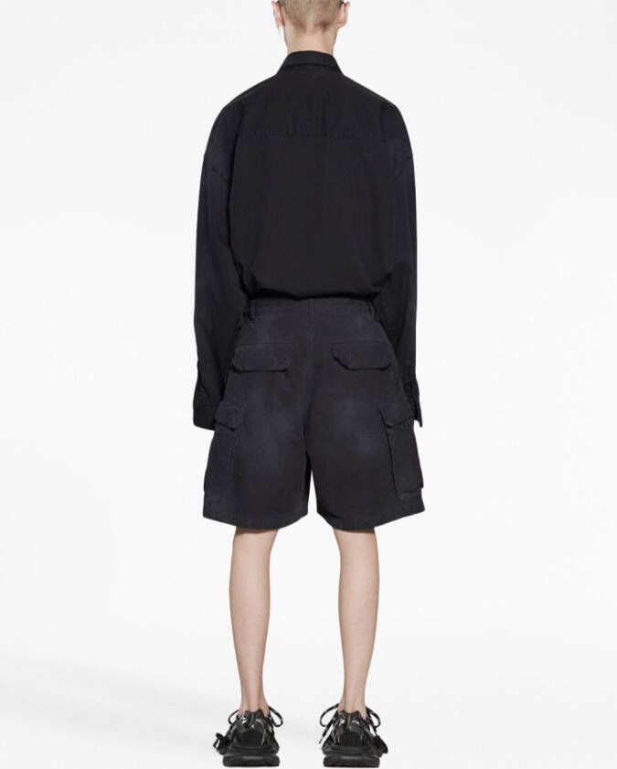 Balenciaga Shorts met gewassen-effect Zwart