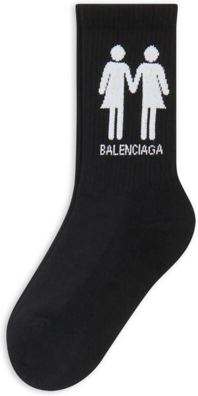 Balenciaga Sokken met logoprint Zwart
