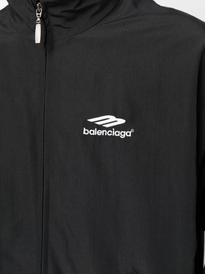 Balenciaga Sportjack met geborduurd logo Zwart
