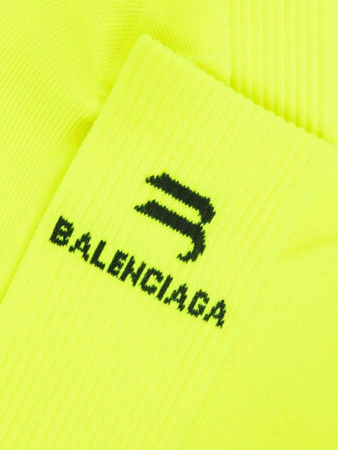Balenciaga Sportsokken met logoprint Geel