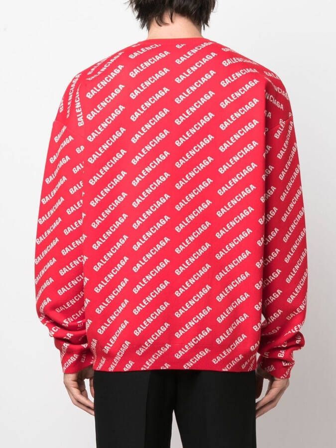 Balenciaga Sweater met logoprint Rood