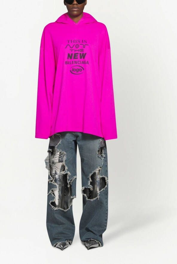 Balenciaga T-shirt met capuchon Roze