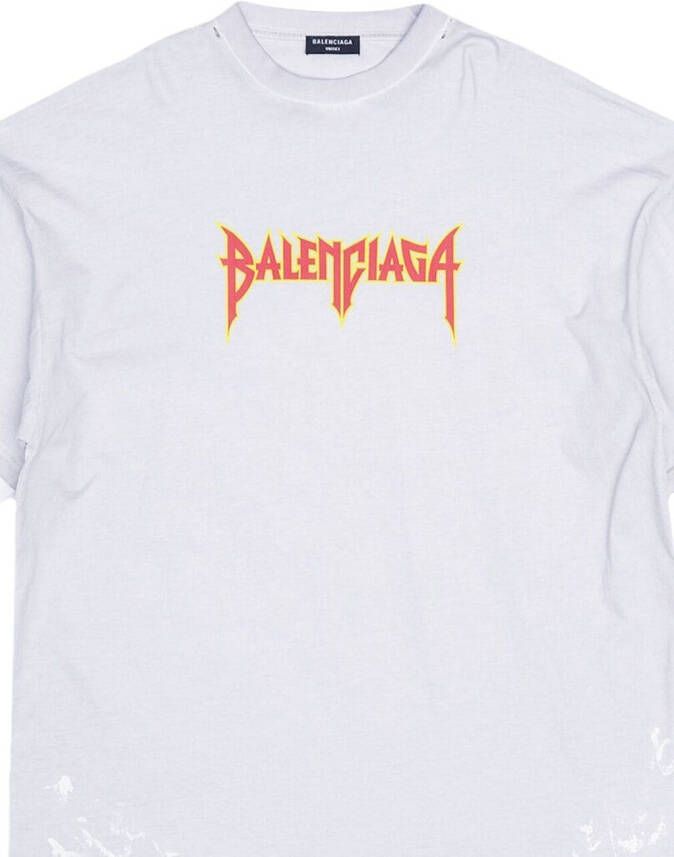 Balenciaga T-shirt met dubbele mouwen Wit